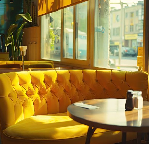 Židle a boxy v restauracích
